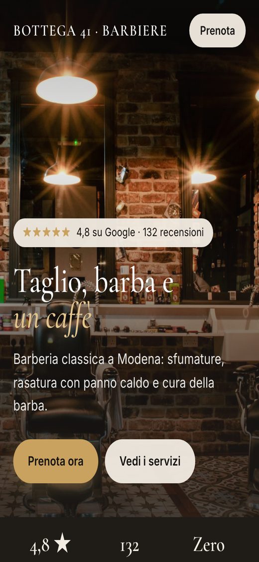 Esempio: sito di un barbiere